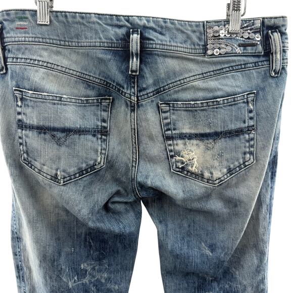 Diesel Matic Men’s Factory Distressed Stretch Jeans Made in Italy Size 31 x 32 - Picture 7 of 14